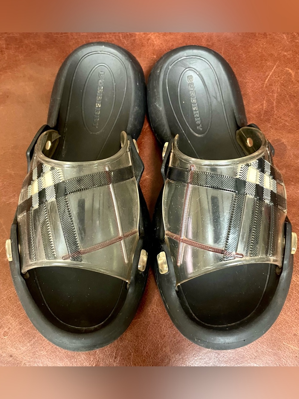 Burberry Iconic Check Pattern Pool Slide Sandals - Picture 2 of 16